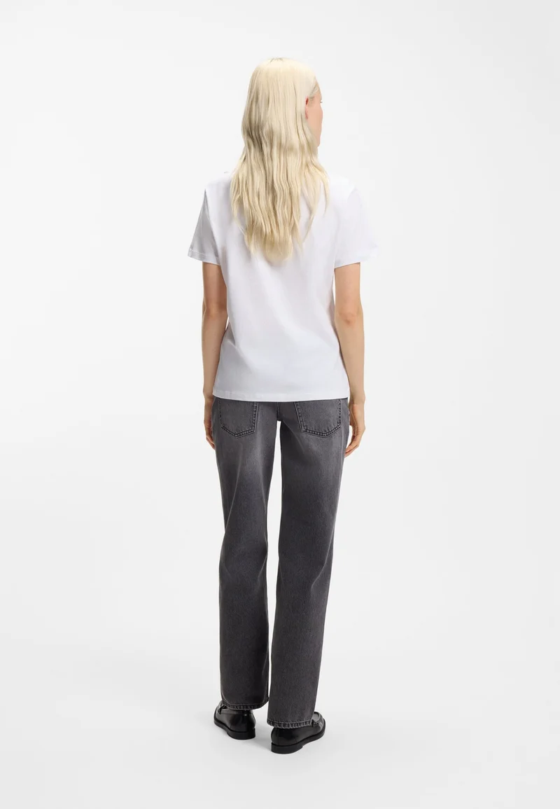 هوجو تيشيرت قطن جيرسي بشعار قلب